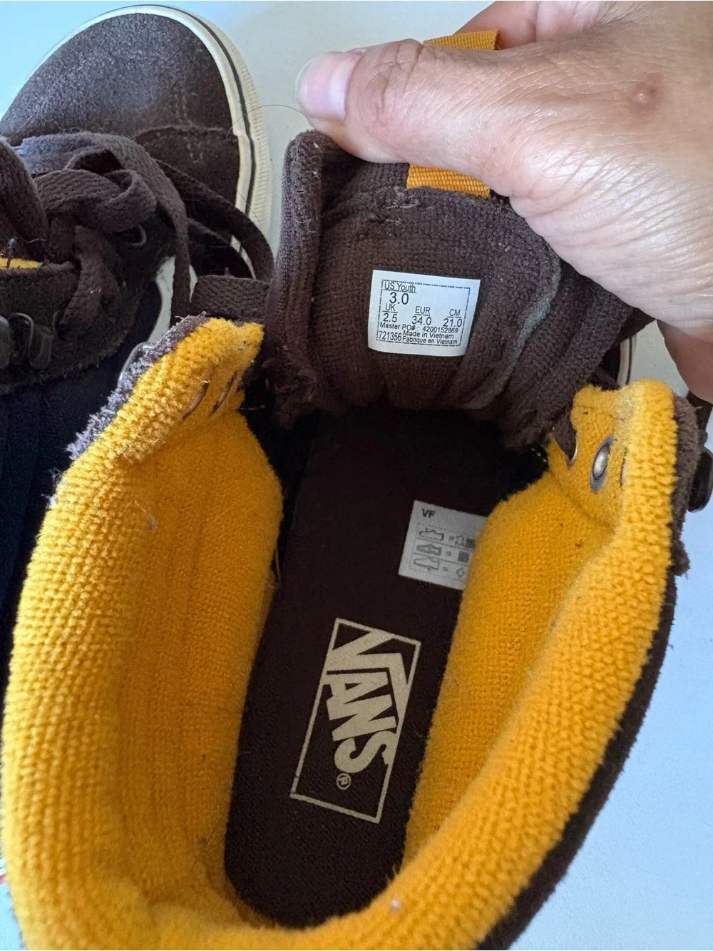 Vans Kids High-Top Sneakers - Navy, Brown & Yellow